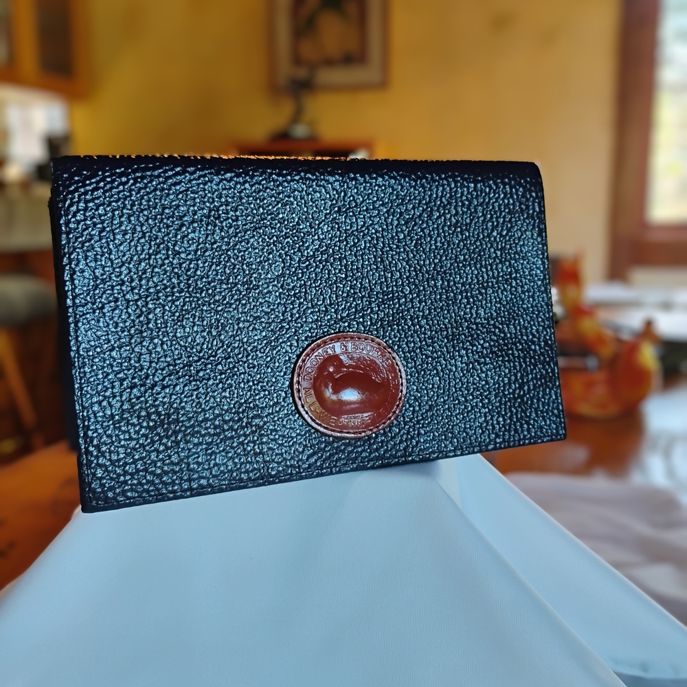 Black Textured Clutch with Red Accent